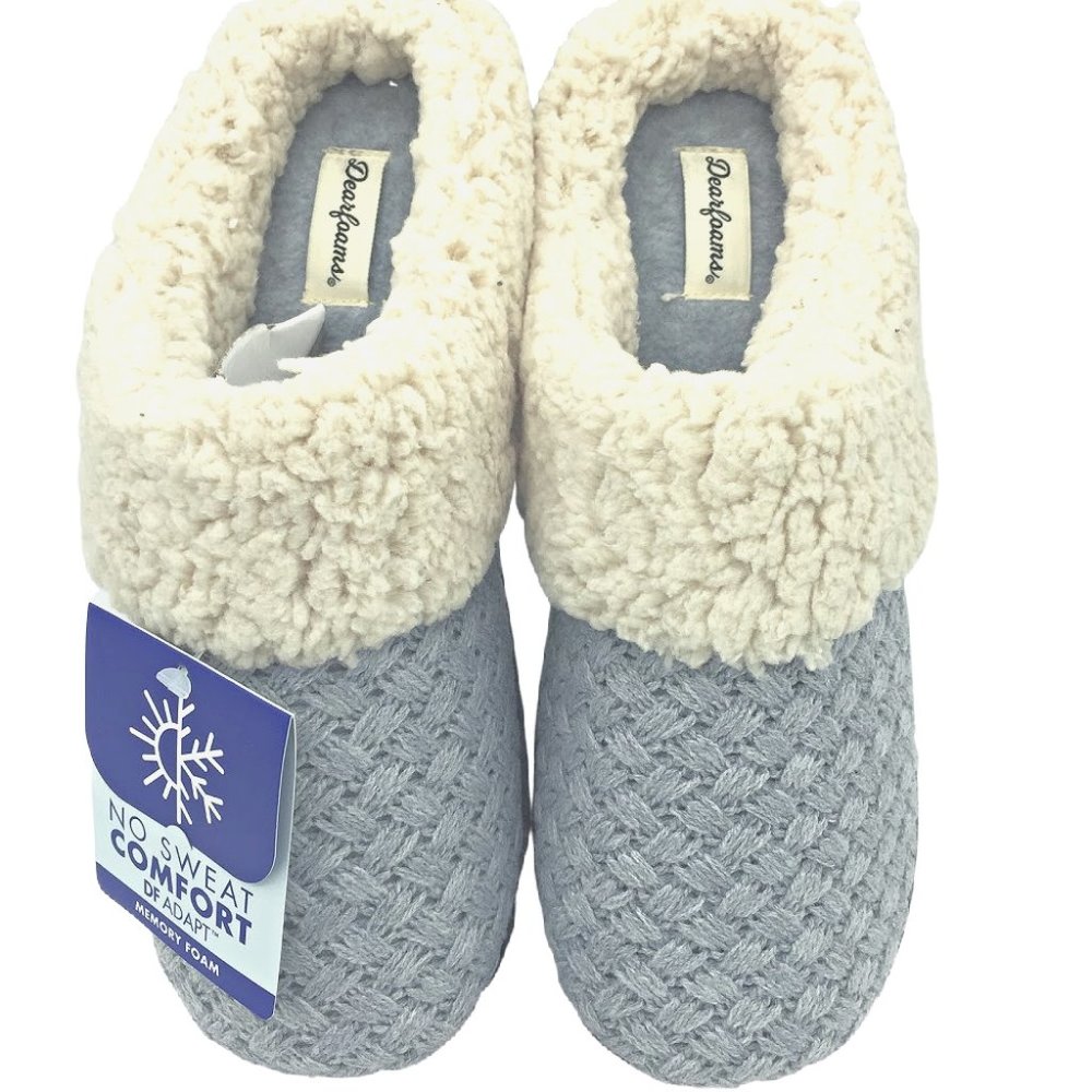 NWT Dearfoams Women's Slippers Blue Heather M 7/8